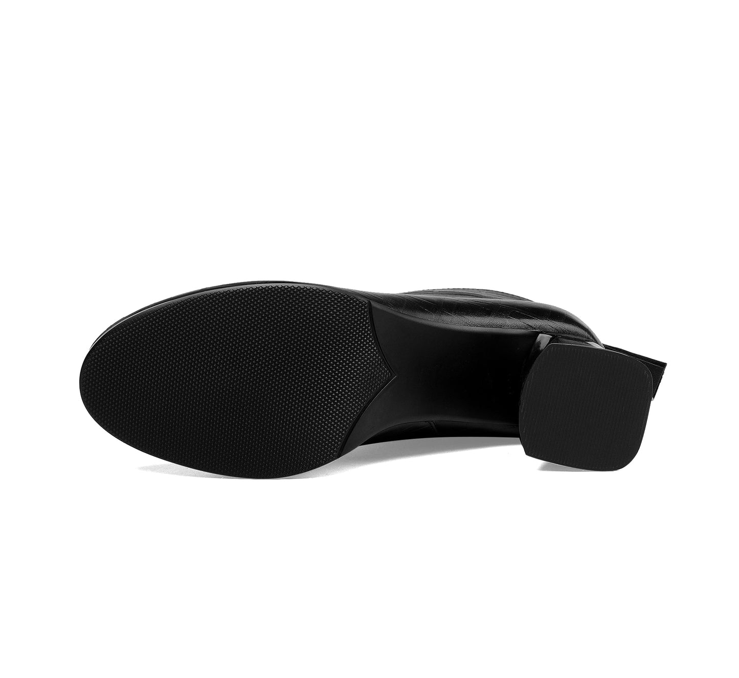 Nine Seven Women's Pointed Toe Genuine Leather Handmade Back Zipper Mid Chunky Heels Stylish Ankle Boots