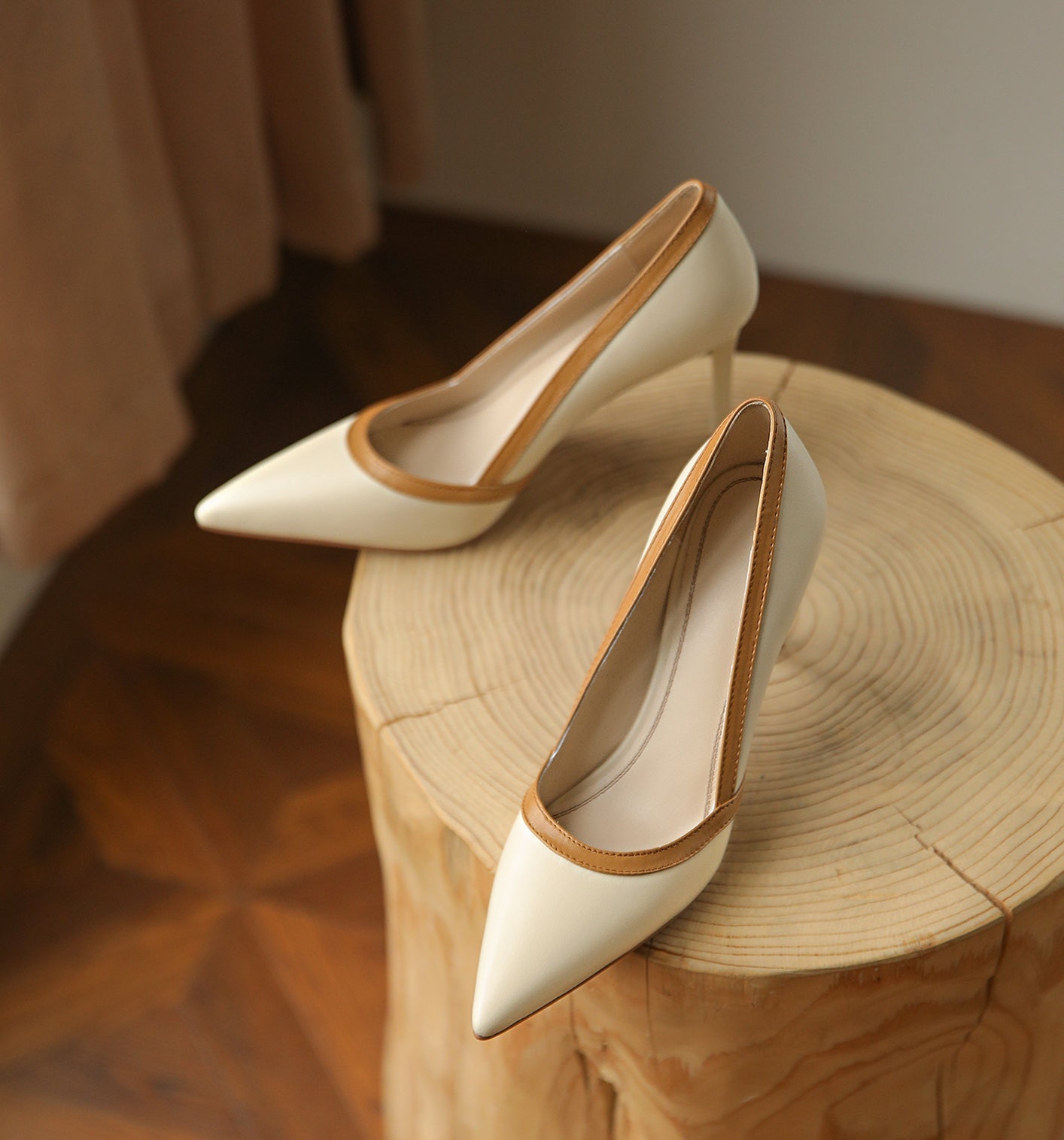 Nine Seven Handmade Women's Genuine Leather High Stiletto Heel Slip On Graceful Party Loafer Pumps