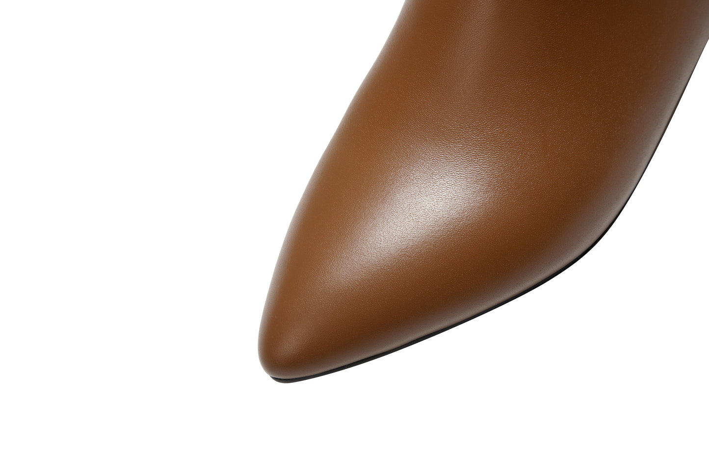 Nine Seven Women's Pointed Toe Genuine Leather Handmade Buckle Low Chunky Heels Side Zip Up Stylish Ankle Boots