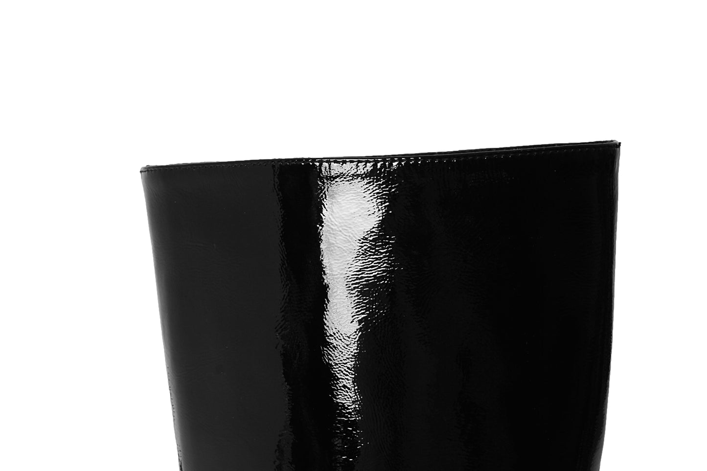 Nine Seven Women's Glossy Patent Leather Handmade Stiletto Mid Heel Pointed Toe Side Zipper Knee High Boots