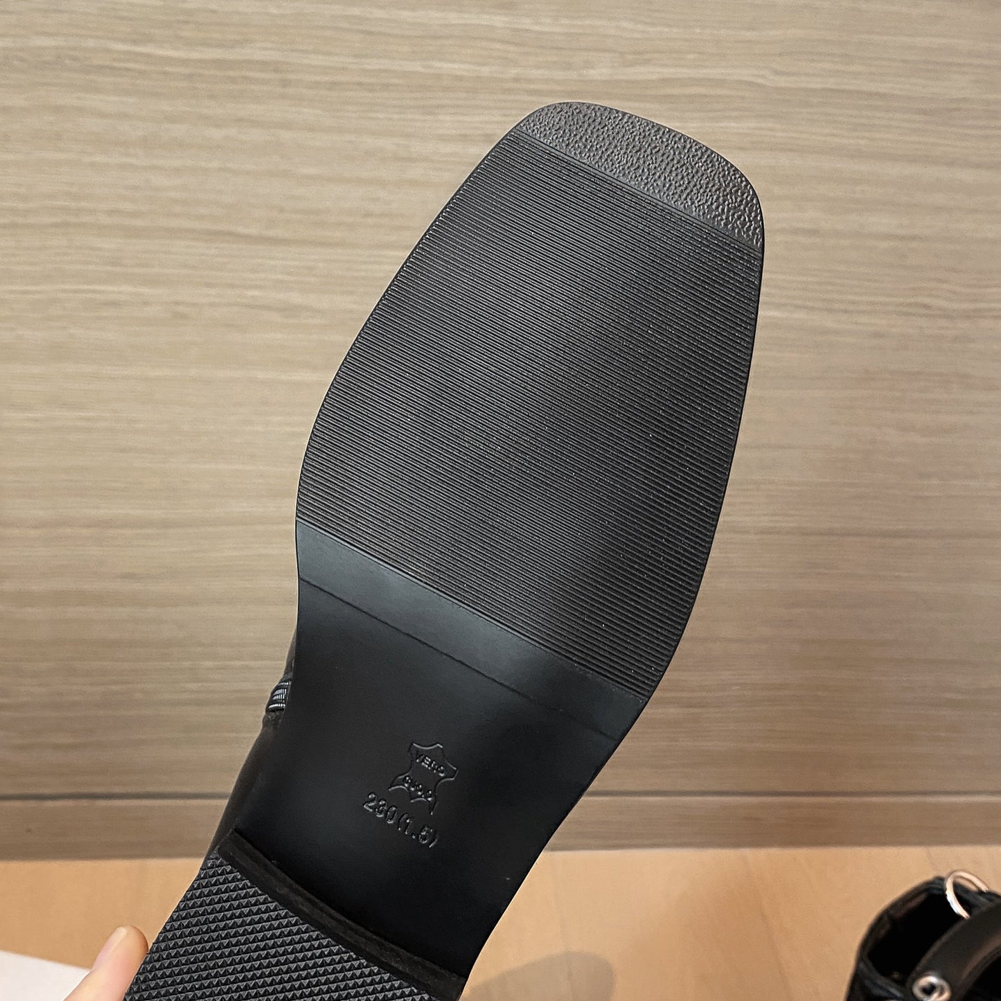 Nine Seven Handmade Women's Genuine Leather Comfortable Chunky Heel Side Zip Up Classic Square Toe Stylish Knee-High Boots