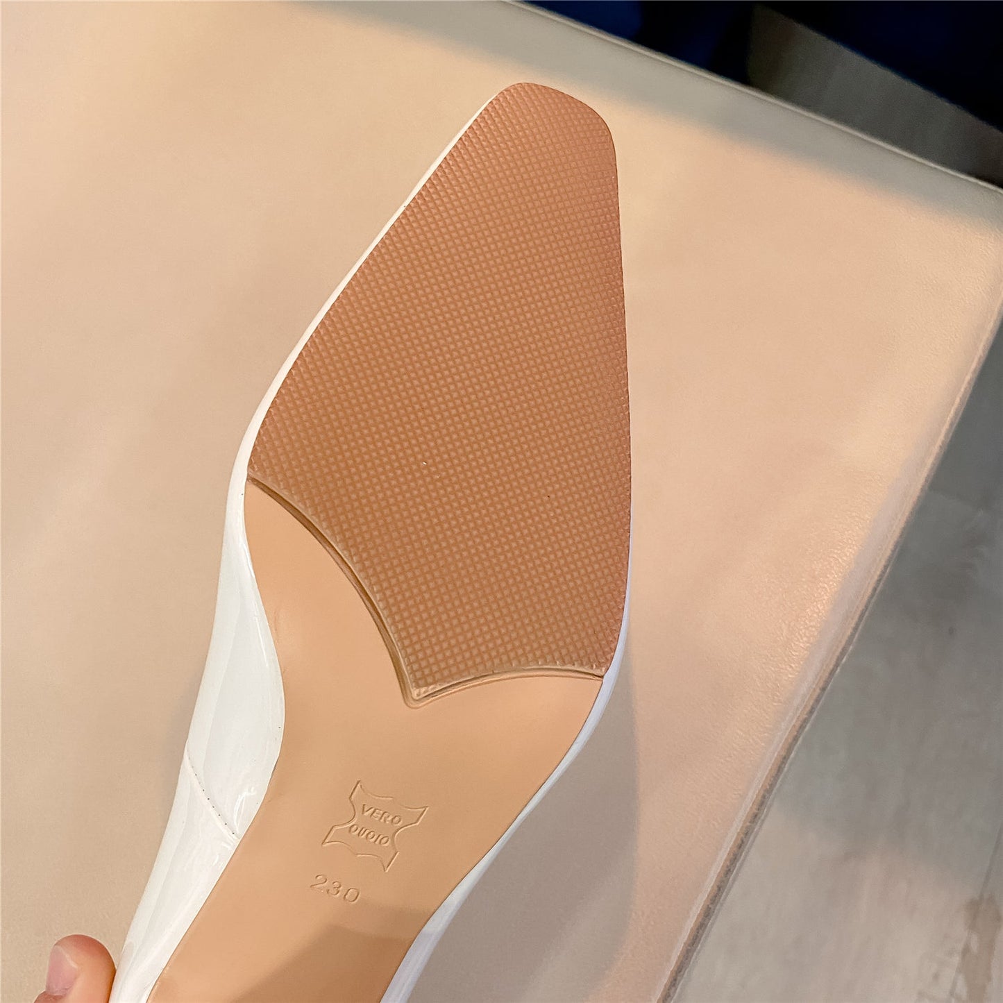 Nine Seven Women's Patent Leather Handmade Square Toe Mid Heels Slip On Chic Pumps Shoes