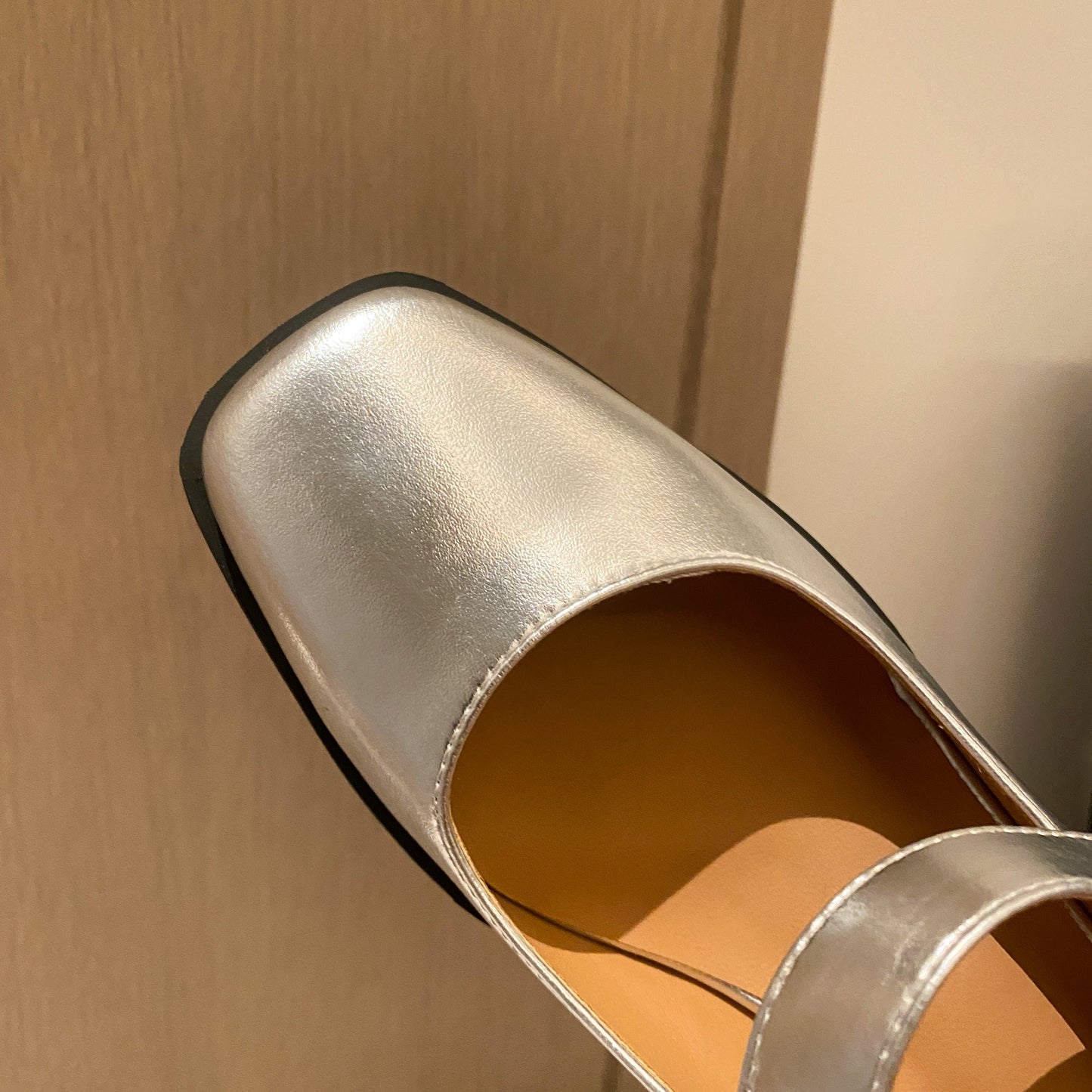 Nine Seven Handmade Women's Patent Leather Square Toe Buckle Low Chunky Heel Mary Janes Pumps Shoes