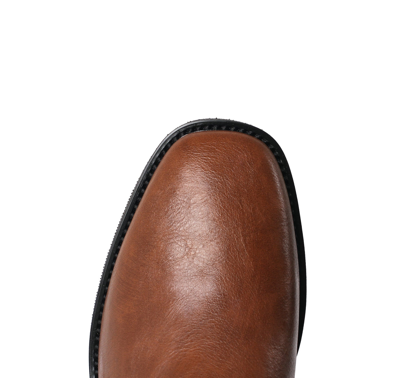 Nine Seven Women's Handmade Genuine Leather Round Toe Low Block Heel Side Zip Up Western Style Knee High Riding Boots