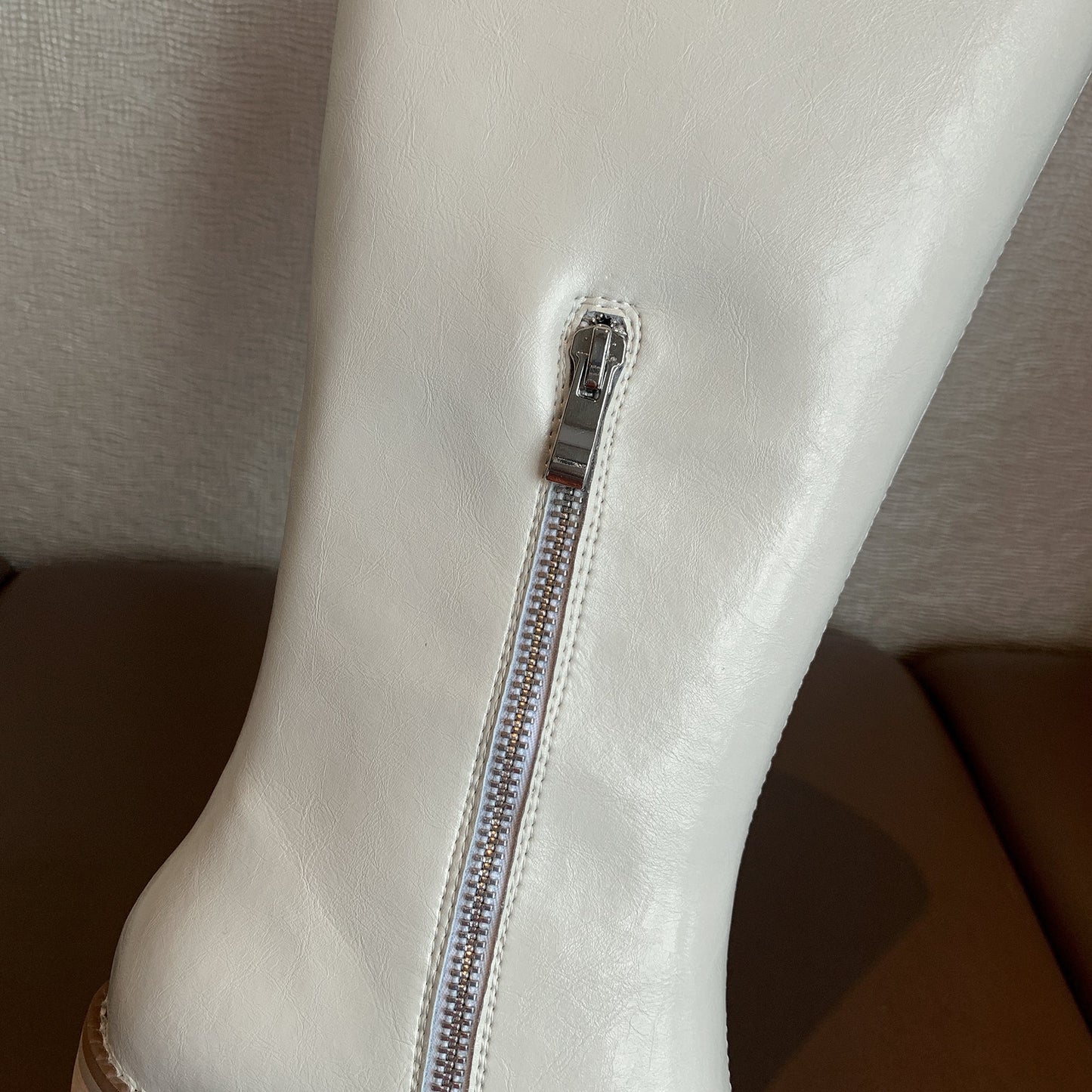 Nine Seven Women's Handmade Genuine Leather Pointed Toe Comfort Mid Block Heel Side Half Zip Up Cowboy Knee High Boots