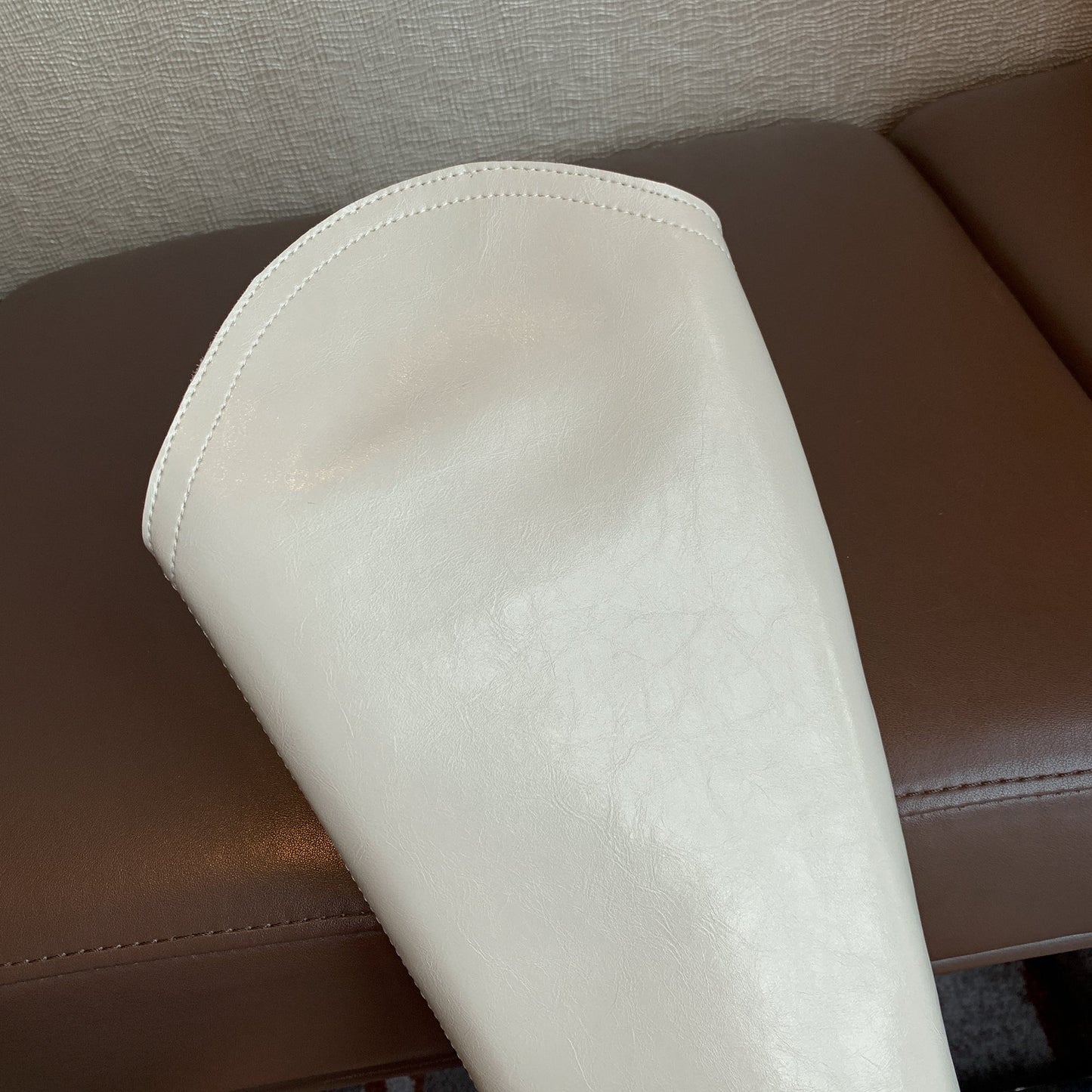 Nine Seven Women's Handmade Genuine Leather Pointed Toe Comfort Mid Block Heel Side Half Zip Up Cowboy Knee High Boots