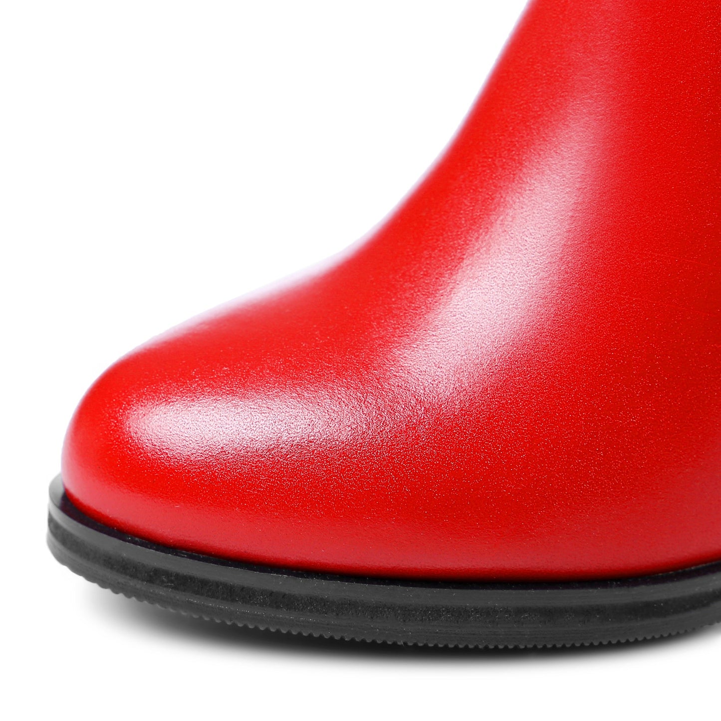 Nine Seven Genuine Leather Women's Handmade Round Toe Side Zip Up High Chunky Heel Over the Knee Boots with Cool Buckle