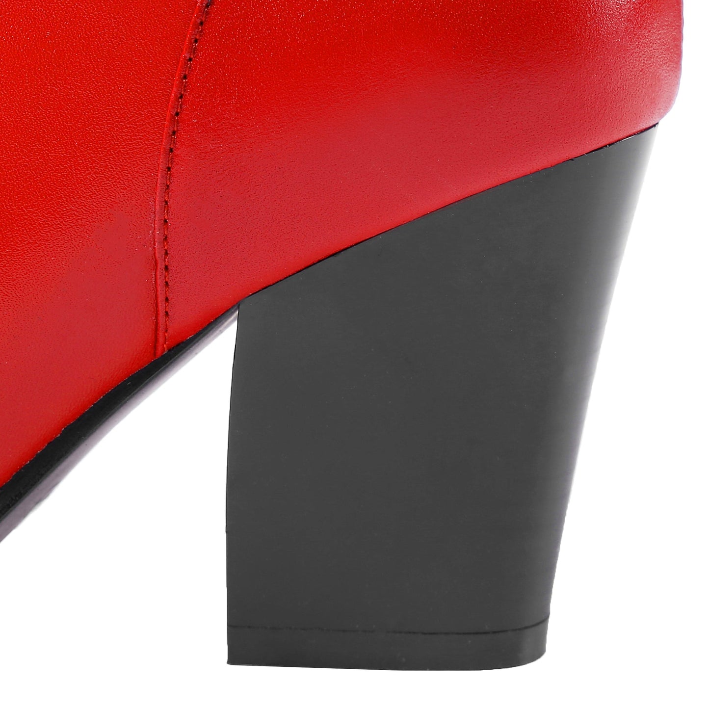 Nine Seven Genuine Leather Women's Handmade Round Toe Side Zip Up High Chunky Heel Over the Knee Boots with Cool Buckle