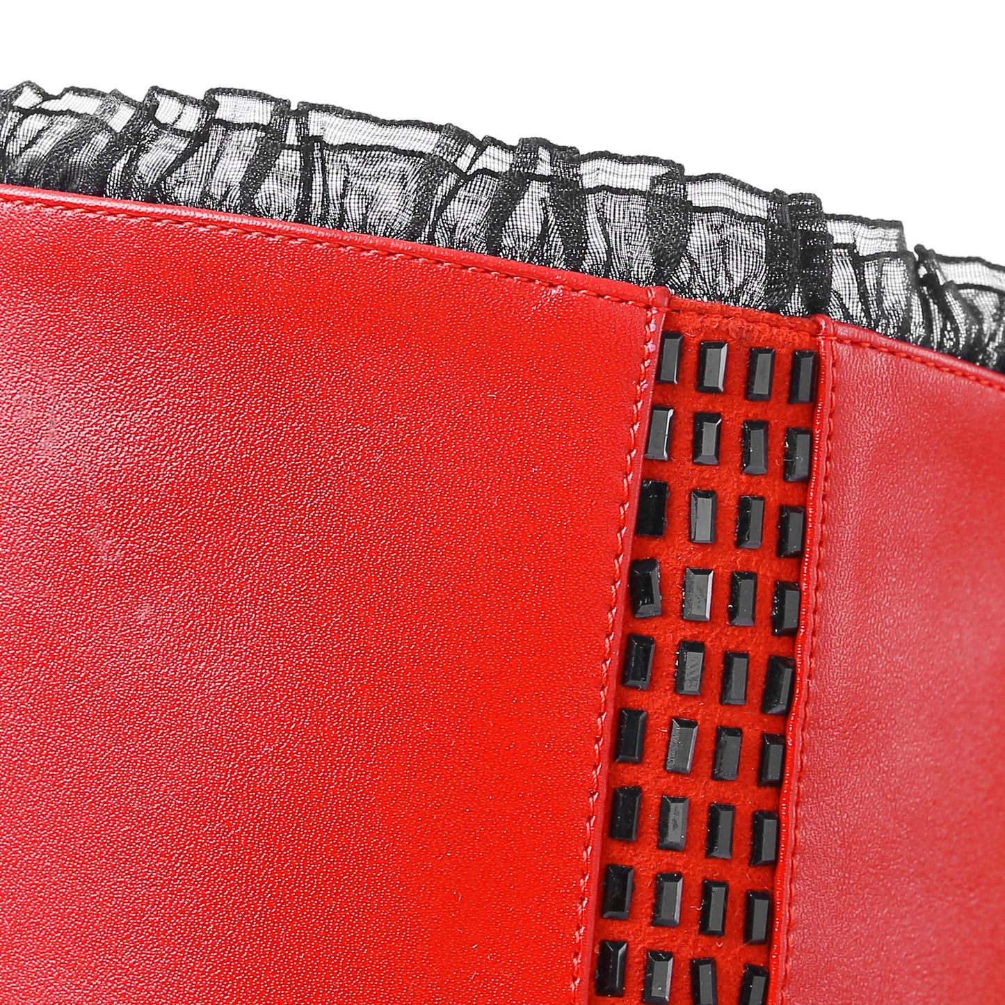 Nine Seven Genuine Leather Women's Handmade Round Toe Side Zip Up High Chunky Heel Over the Knee Boots with Cool Buckle