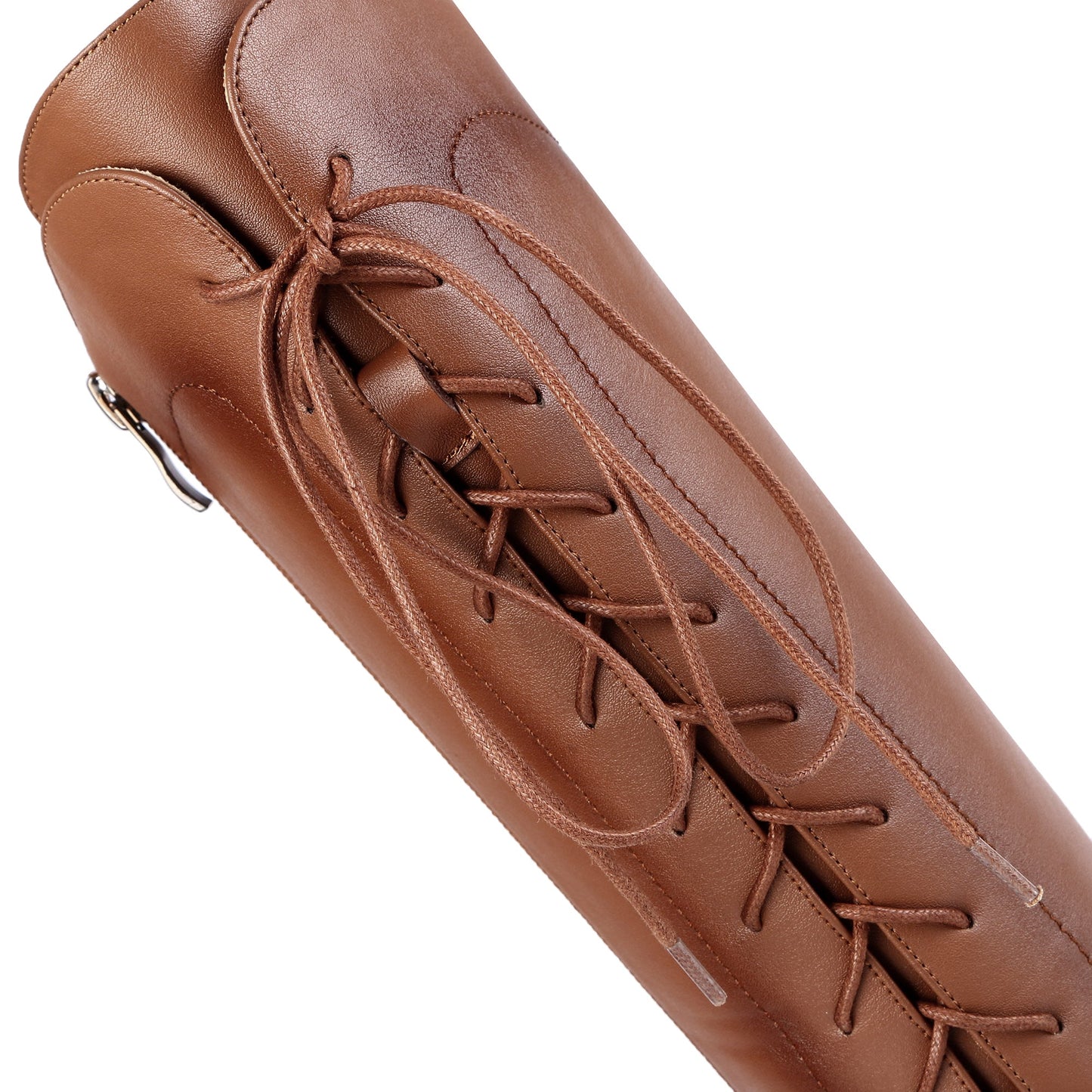 Nine Seven Women's Genuine Leather Pointed Toe Sylish Sleftie Handmade Side Zipper Mid Chunky Heel Knee High Boots