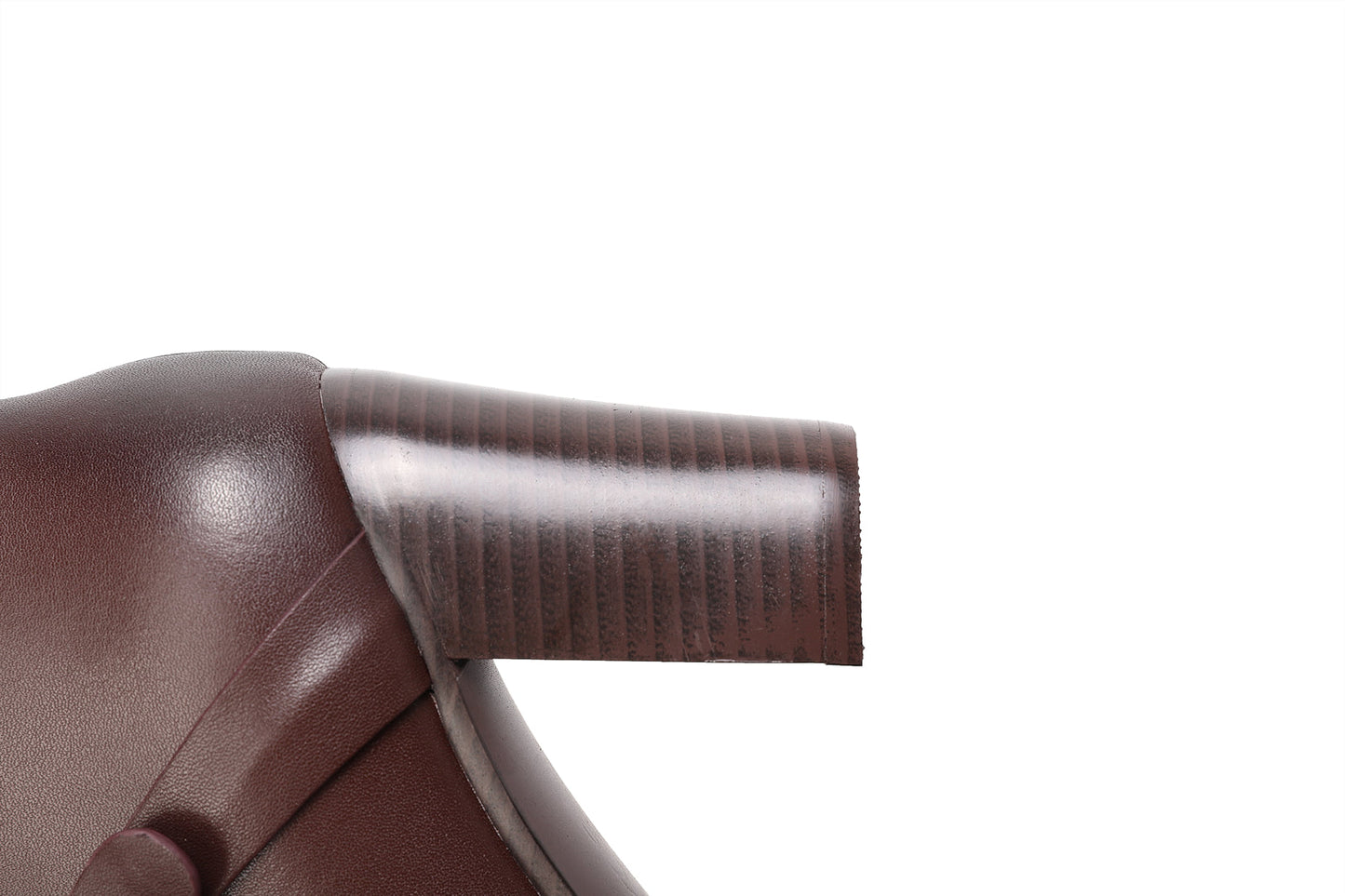 Nine Seven Women's Square Toe Handmade Genuine Leather Side Zip Buckle Mid Chunky Heel Classic Knee High Boots