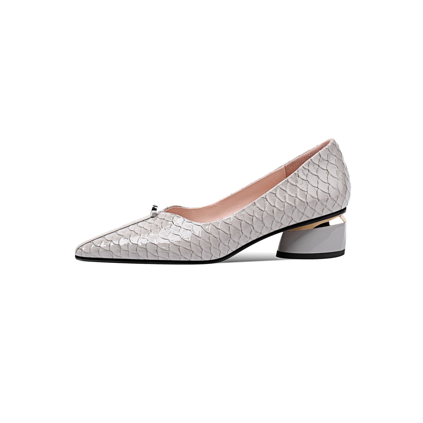 Nine Seven Women's Handmade Genuine Leather Pointed Toe Comfort Low Chunky Heel Loafer Shoes