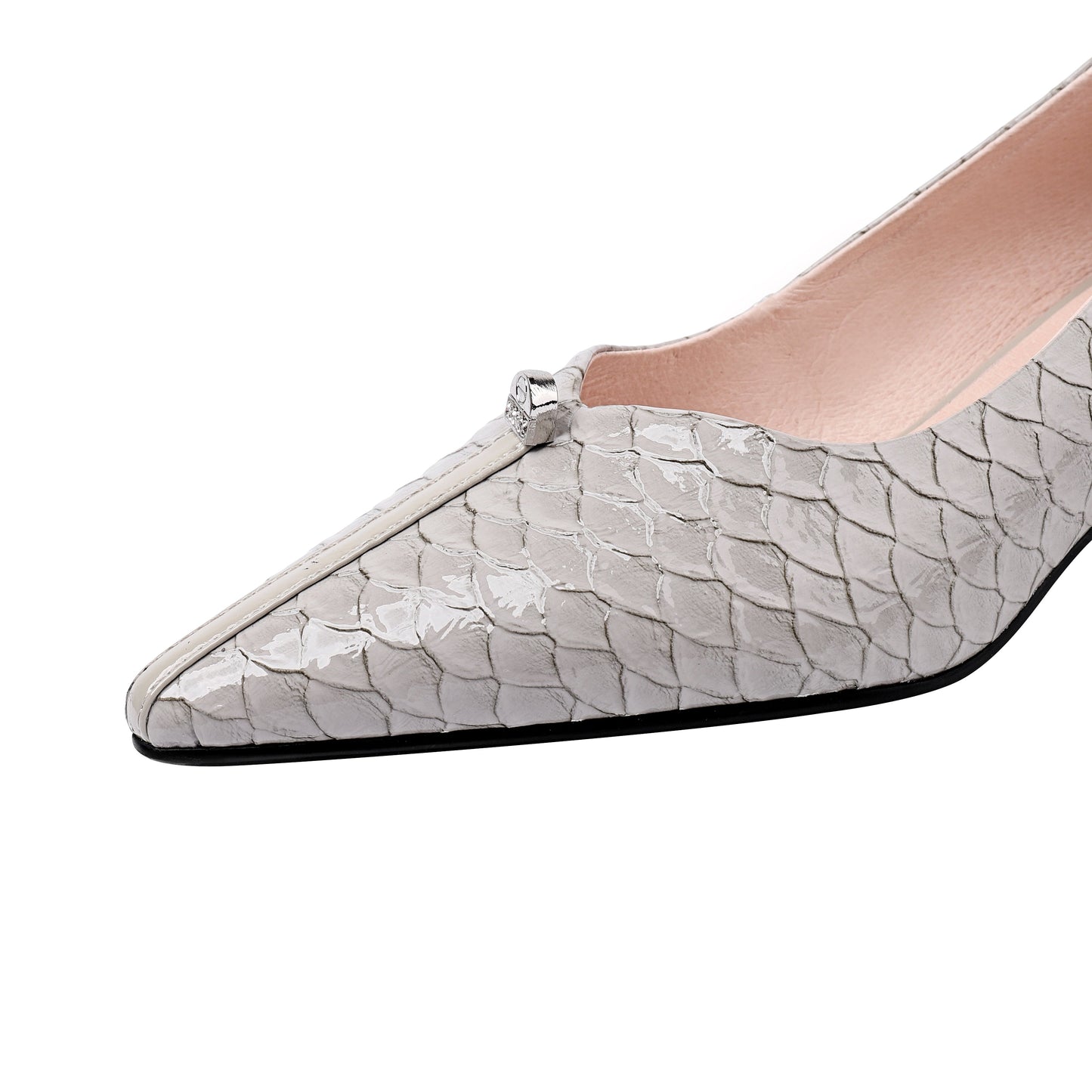 Nine Seven Women's Handmade Genuine Leather Pointed Toe Comfort Low Chunky Heel Loafer Shoes