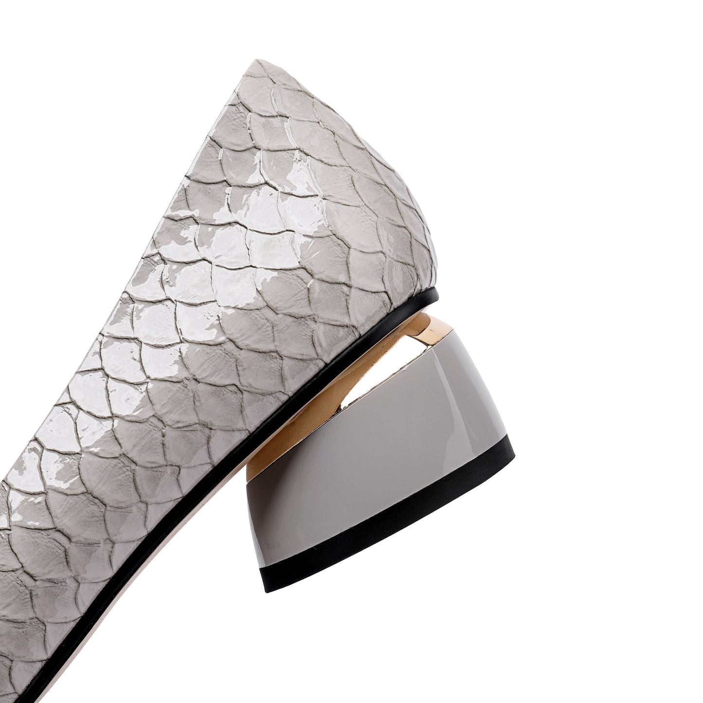 Nine Seven Women's Handmade Genuine Leather Pointed Toe Comfort Low Chunky Heel Loafer Shoes