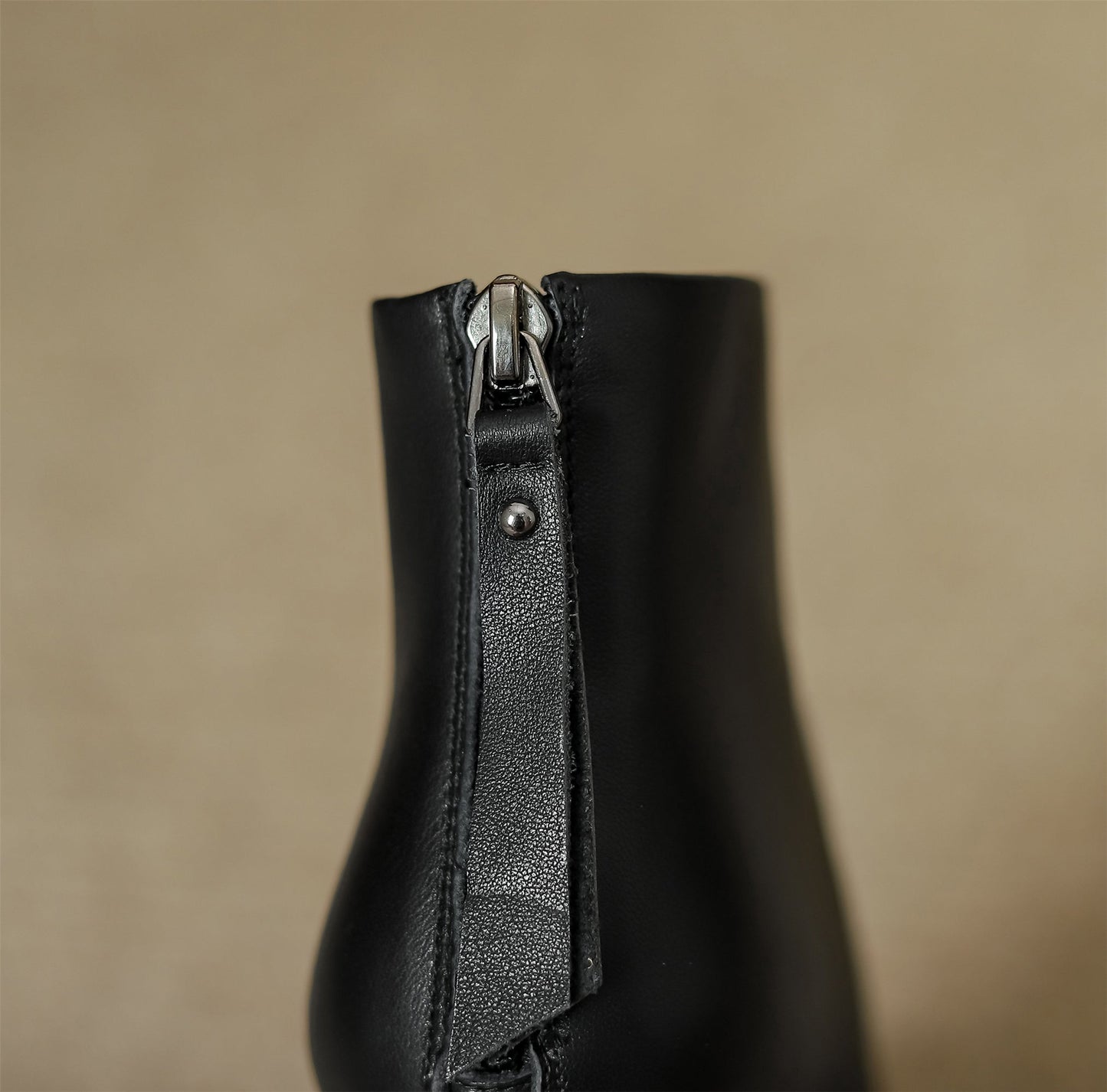 Nine Seven Women's Pointed Toe Genuine Leather Handmade Back Zipper High Spool Heels Ankle Boots with Platform