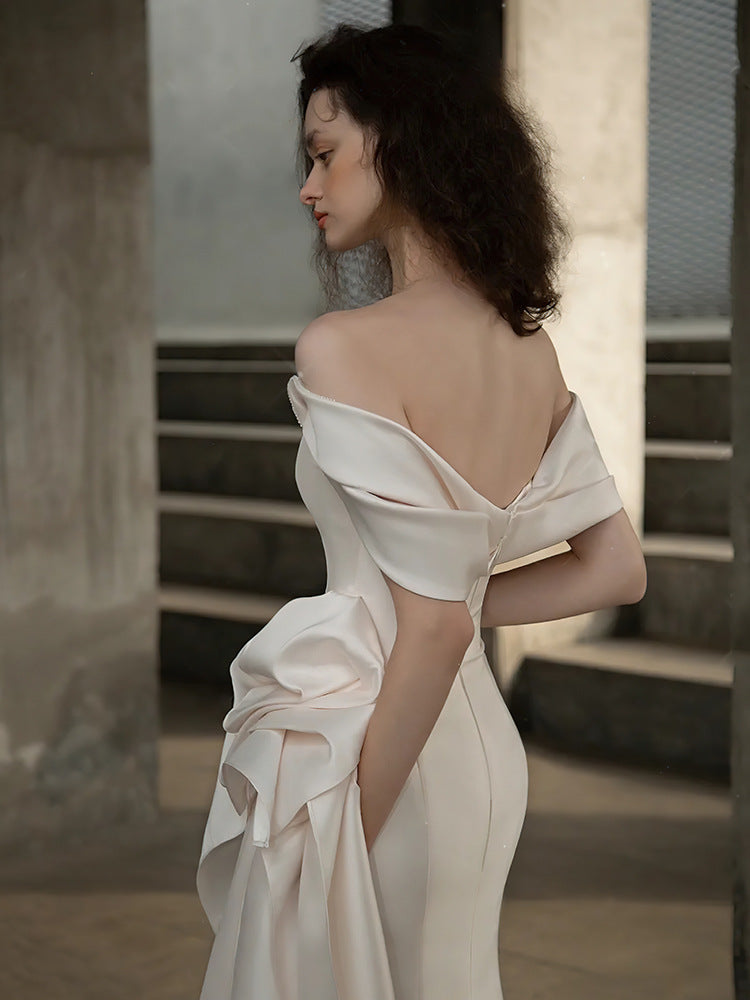 Nine Seven Strapless Off-Shoulder Sleeveless Long Wedding Dress