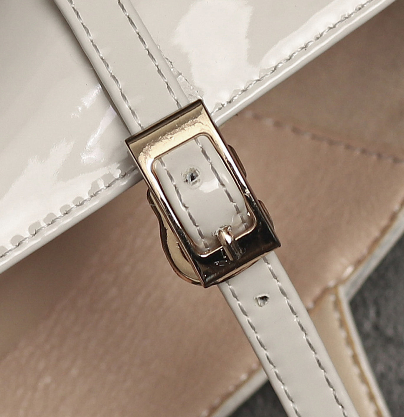 Nine Seven Women's Patent Leather Pointed Toe Handmade Platform Stiletto Heels Trendy Pumps Shoes with Buckle Belt