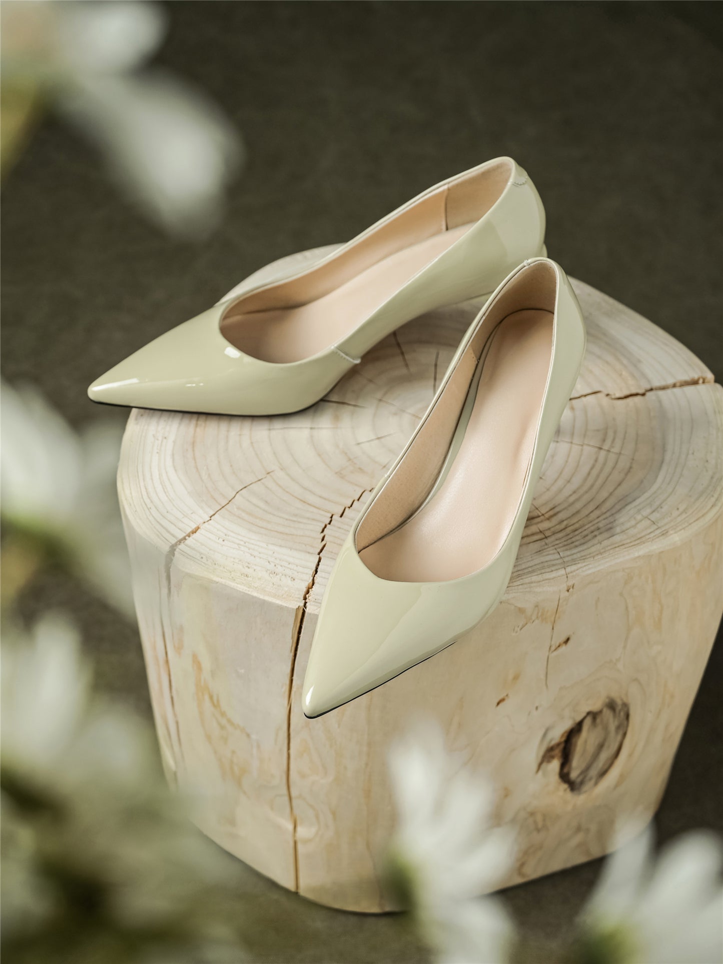 Nine Seven Glossy Patent Leather Handmade Women's Pointed Toe Slip On Stiletto Heel Weeding Pumps Shoes