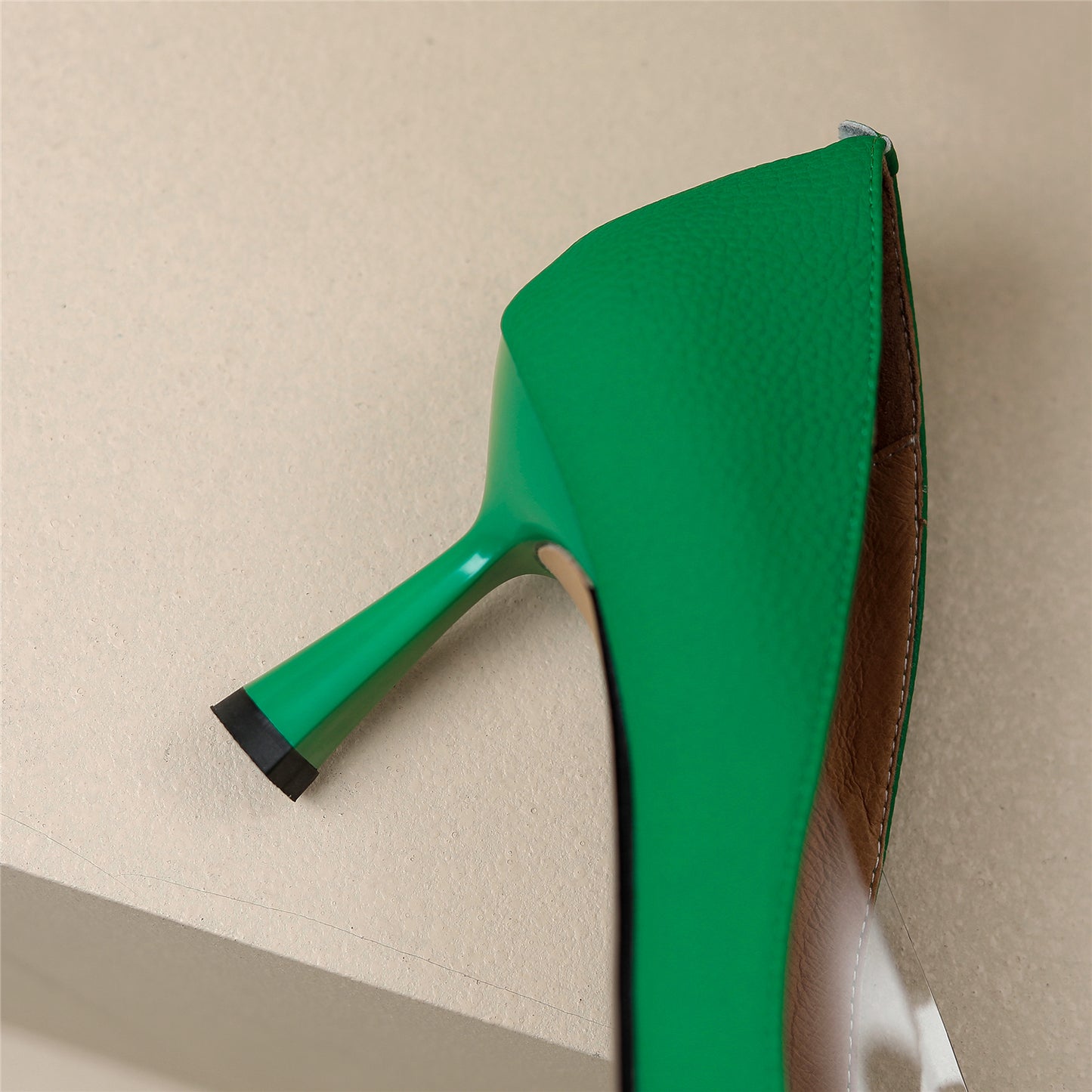 Nine Seven Genuine Leather Women's Handmade Pointy Toe Kitten Heel Slip On Loafer Pumps