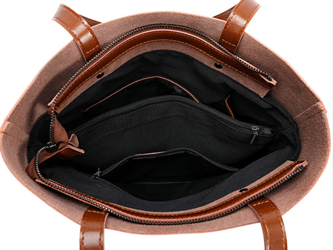 Nine Seven Genuine Leather Over the Shoulder Bags for Women Handmade Zip Up Large Capacity Bag