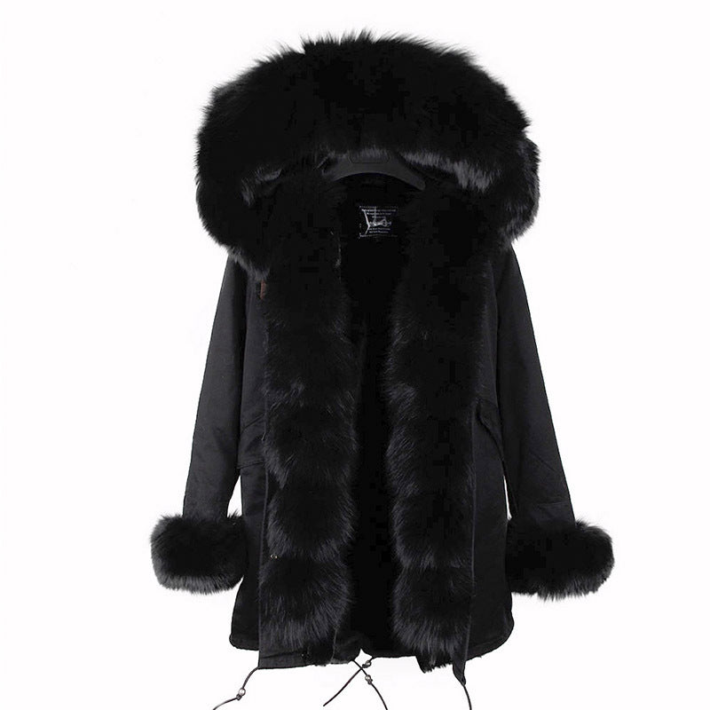 Nine Seven Rabbit Fur Women's Overcoat Winter Parka Coats Customization