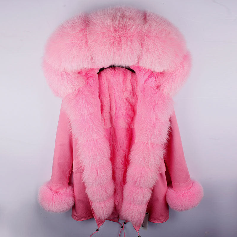 Nine Seven Rabbit Fur Women's Overcoat Winter Parka Coats Customization