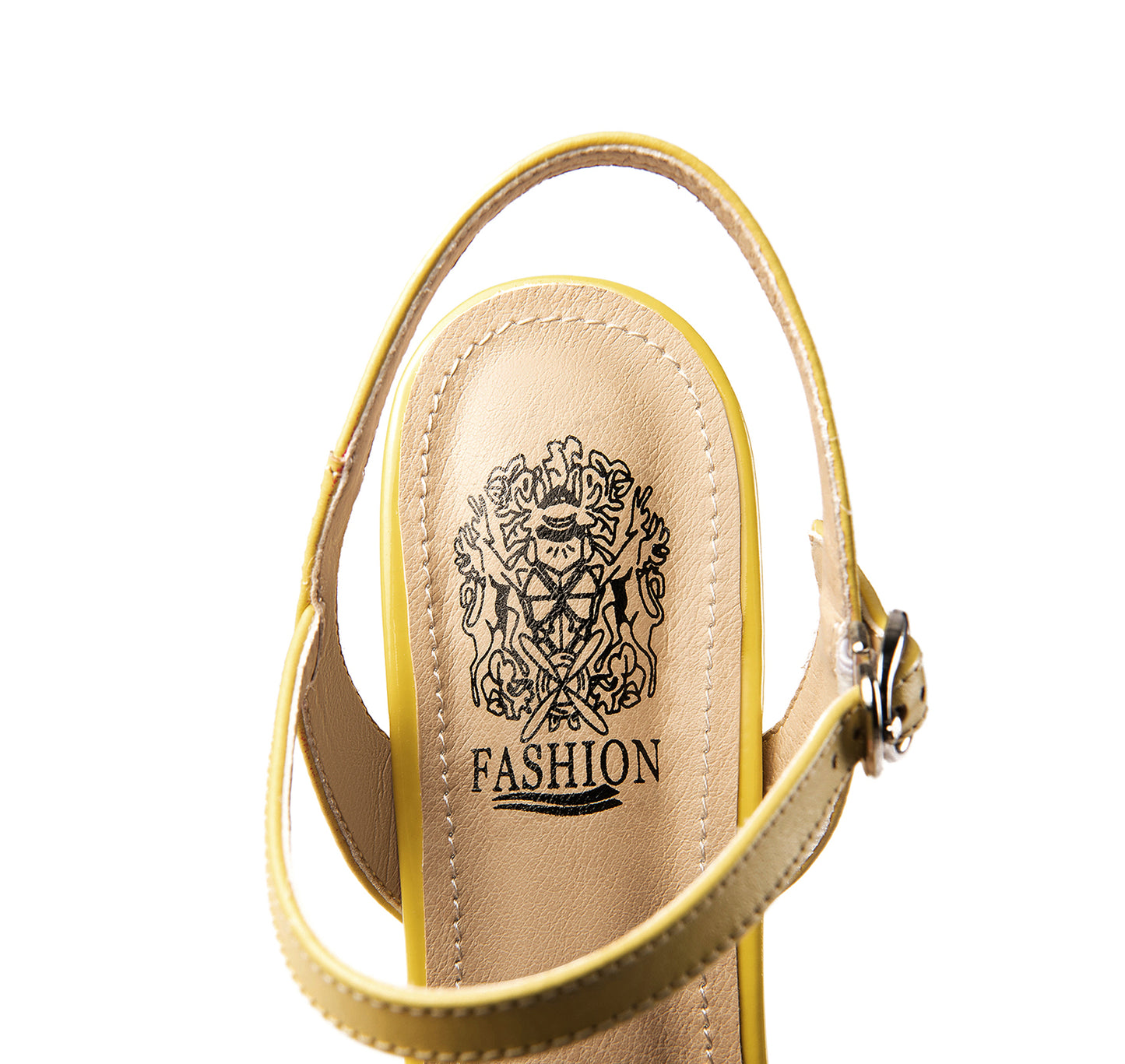 Nine Seven Women's Handmade Genuine Leather Open Toe Sling Back Transparent Heel Sandals with Buckles