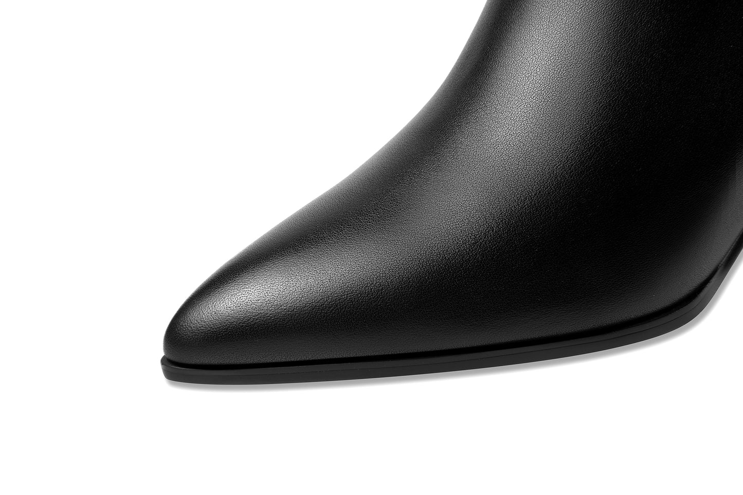 Nine Seven Handmade Women's Genuine Leather Floral Decor Pointed Toe Side Zipper Mid Spool Heel Ankle Boots