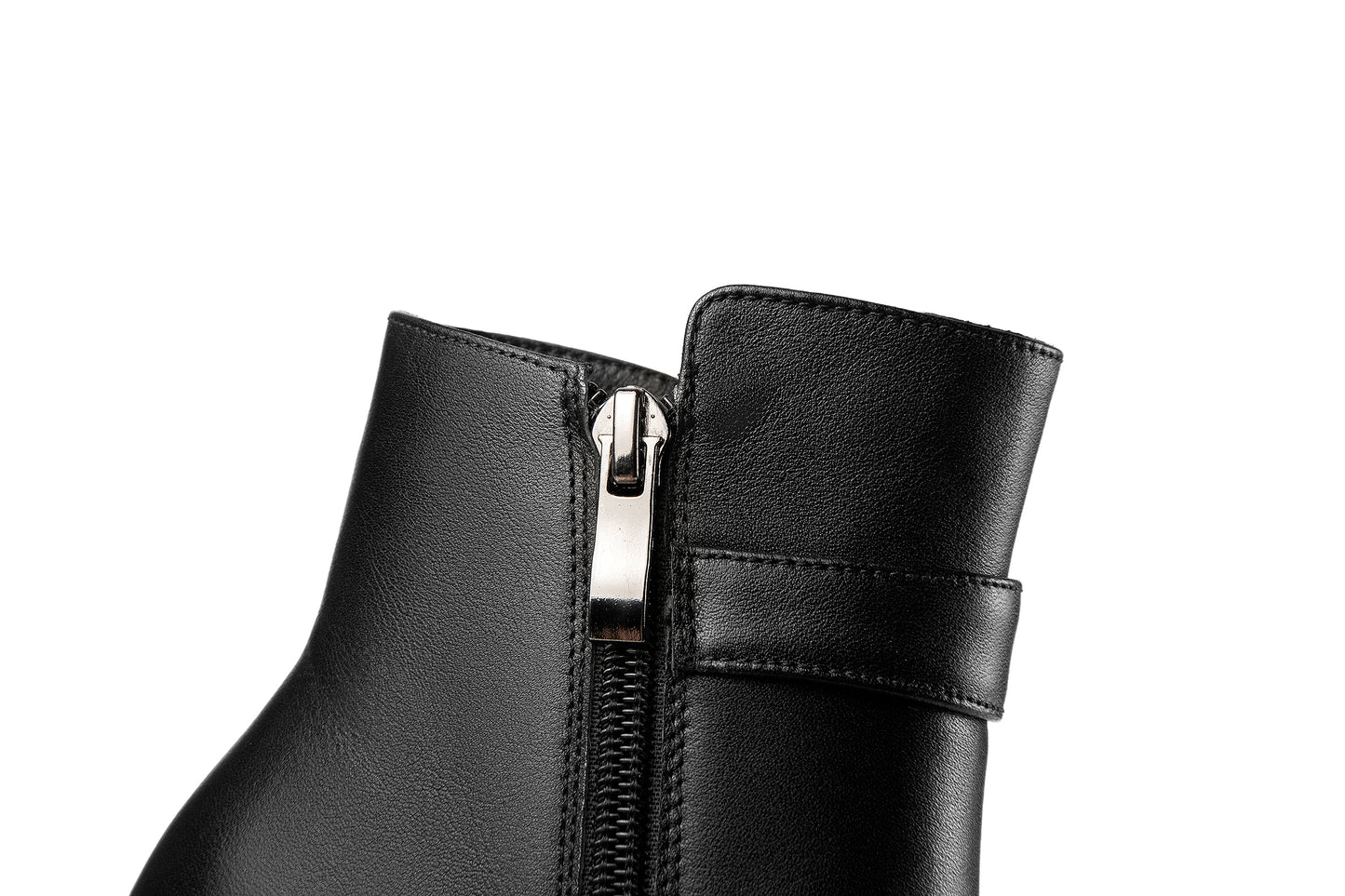 Nine Seven Handmade Women's Genuine Leather Floral Decor Pointed Toe Side Zipper Mid Spool Heel Ankle Boots