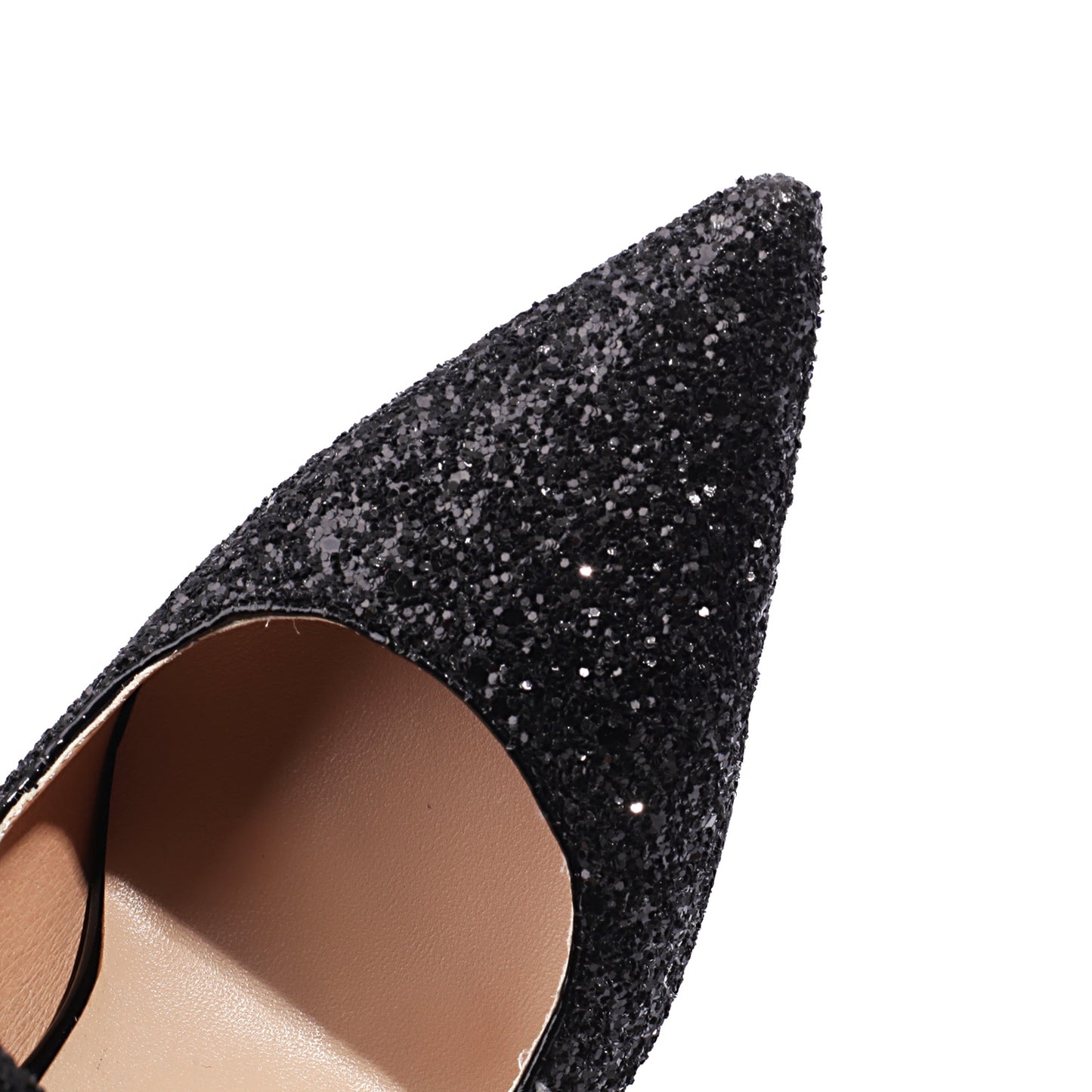 Nine Seven Sequins Pointed Toe Women's Handmade High Stiletto Heel Platform Modern Buckle Weeding Pumps Shoes