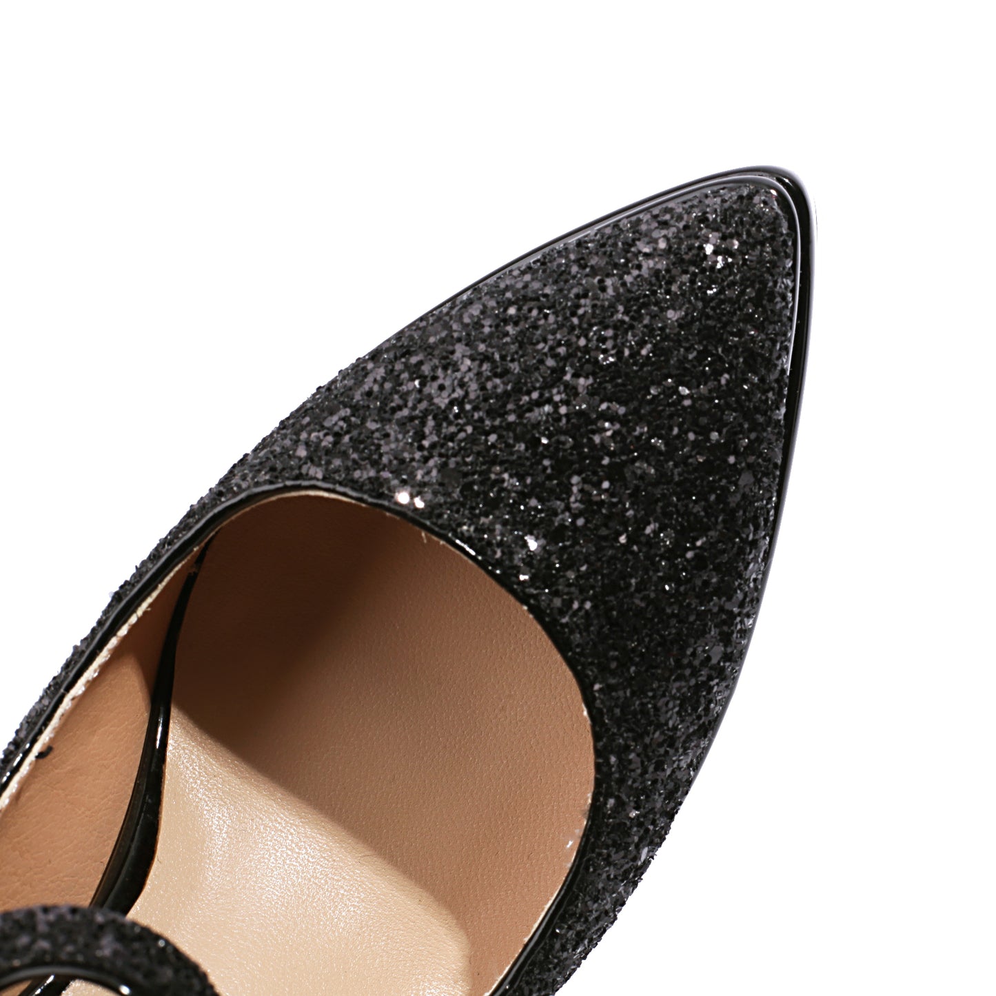 Nine Seven Leather Women's Handmade High Heel Platform Glitter Buckle Mary Jane Pumps Shoes