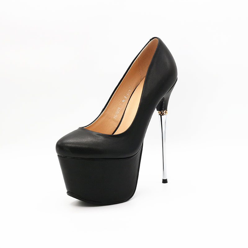 Nine Seven Genuine Leather Women's Pointed Toe Handmade High Stiletto Heel Platform Weeding Pumps Shoes