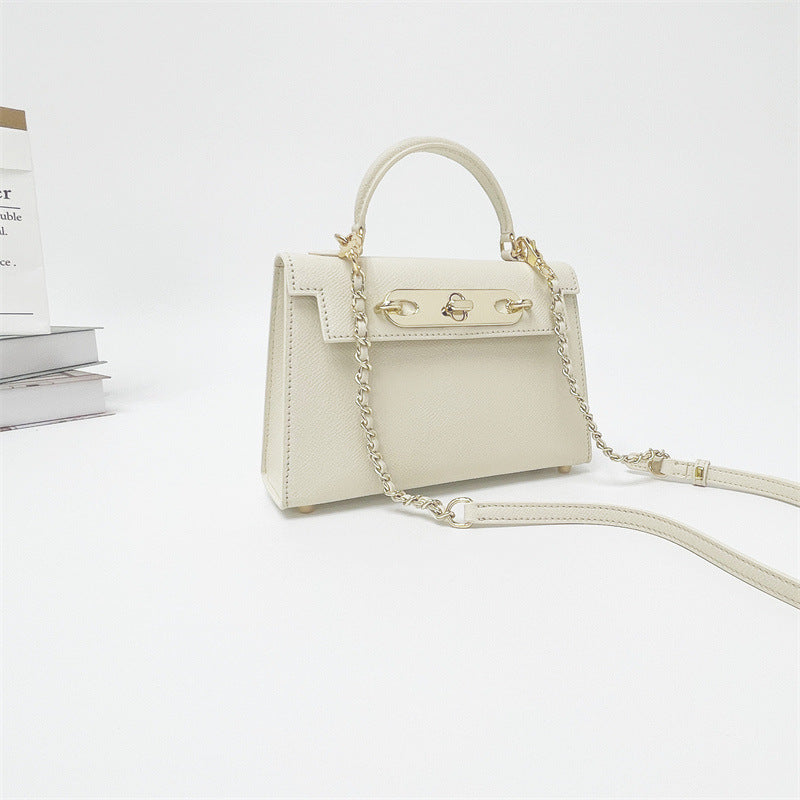 Nine Seven Handbag Genuine Leather Handmade Tote for Women Solid Color Small Shoulder Crossbody Bags