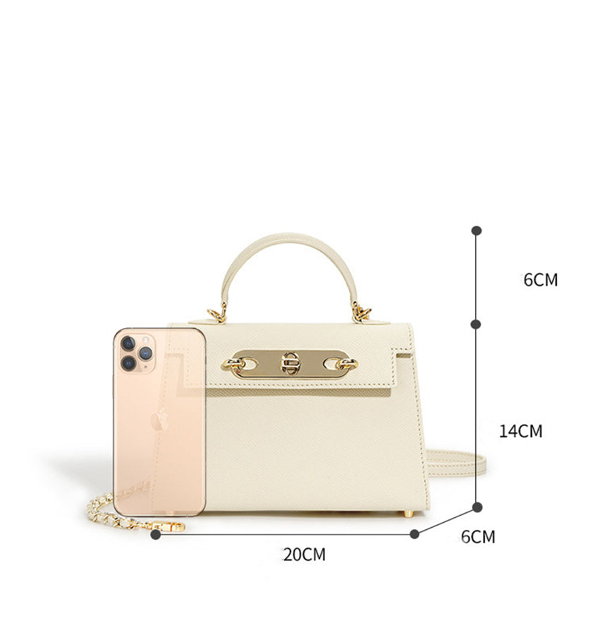 Nine Seven Handbag Genuine Leather Handmade Tote for Women Solid Color Small Shoulder Crossbody Bags