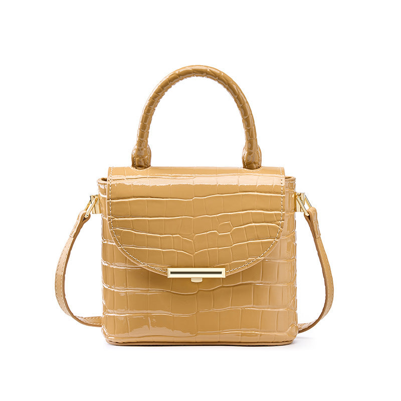 Nine Seven Handbag for Women Handmade Checkered Patent Leather Ladies Crossbody Bag Tote