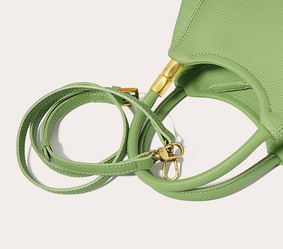 Nine Seven Crossbody Bucket Bag Women's Genuine Leather Handmade Zip Up Silk Scarf Decor Handbag Tote Shoulder Bags