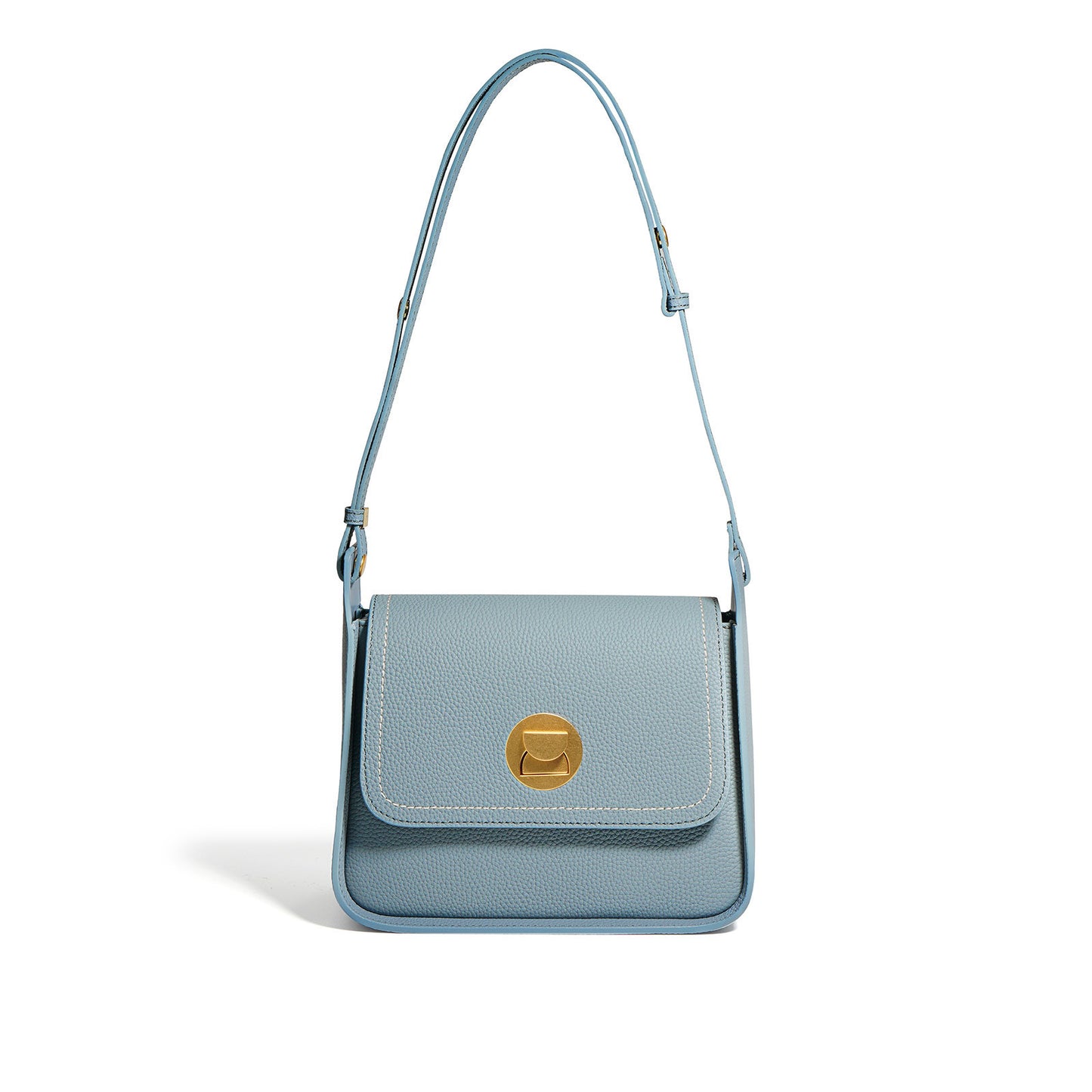 Nine Seven Women's Genuine Leather Handmade Shoulder Bags Solid Color Yellow Blue Bag