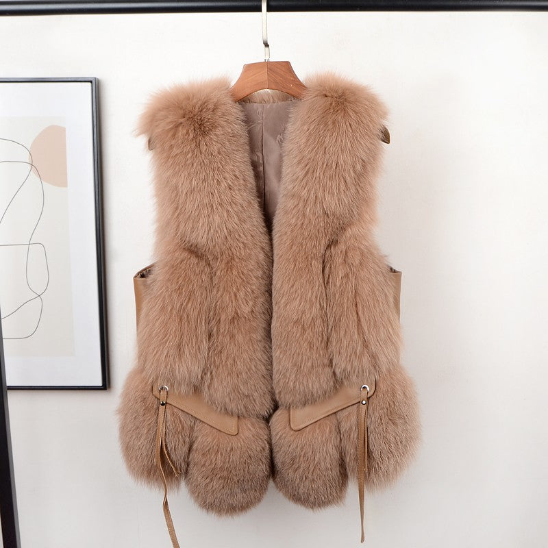 Nine Seven Women's Winter Fox Fur Vest Customization
