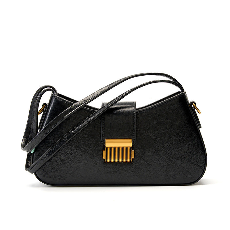 Nine Seven Handmade Genuine Leather Shoulder Bag for Women Silver Black