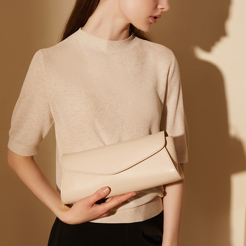 Nine Seven Soft Genuine Leather Clutches Women's Handmade Shoulder Bags Crossbody Purse