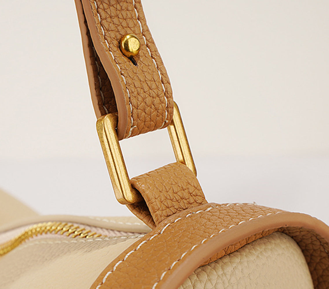 Nine Seven Women's Handmade Genuine Leather Small Shoulder Bag Zip Up Crossbody Handbag