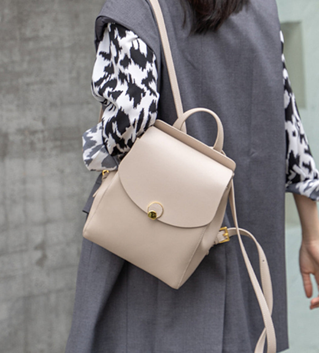 Nine Seven Women's Handmade Genuine Leather Backpack Traval School Casual Bag