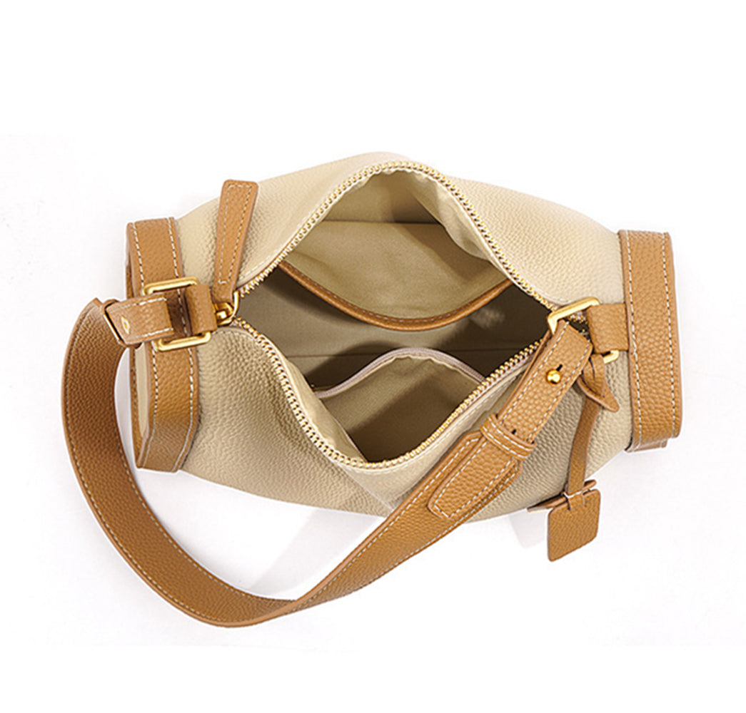 Nine Seven Women's Handmade Genuine Leather Small Shoulder Bag Zip Up Crossbody Handbag