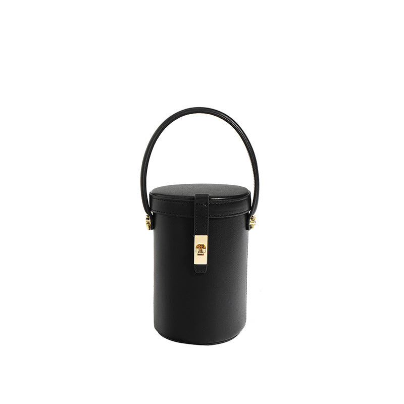 Nine Seven Tote Handbag Genuine Leather Women's Handmade Adjustable Strap Cylinber Crossbody Shoulder Bucket Bags