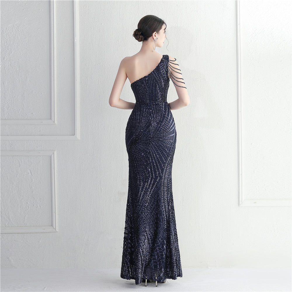 Nine Seven Women's Sexy Side Split Back Zip Up Mermaid Evening Party Formal Ocassion Dresses