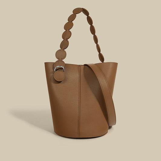 Nine Seven Women's Shoulder Bags Genuine Leather Handmade Designed Adjustable Strap Solid Color Office Shopping Daily  Bag