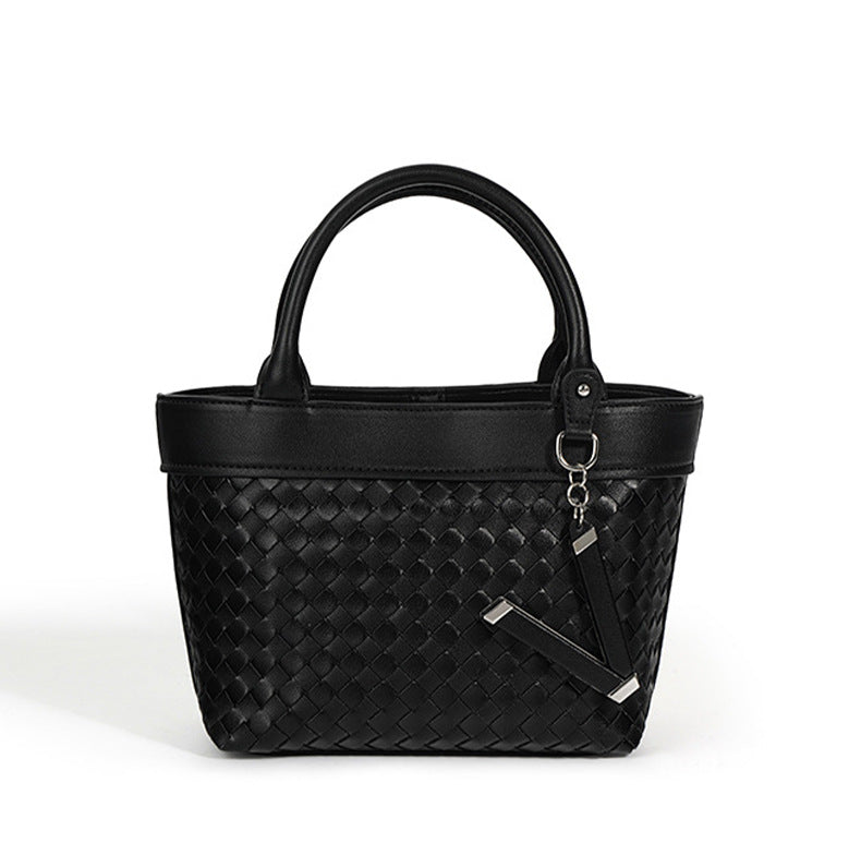 Nine Seven Genuine Leather Women's Weaving Tote Handbag with Subbag Crossbody Shoulder Bag