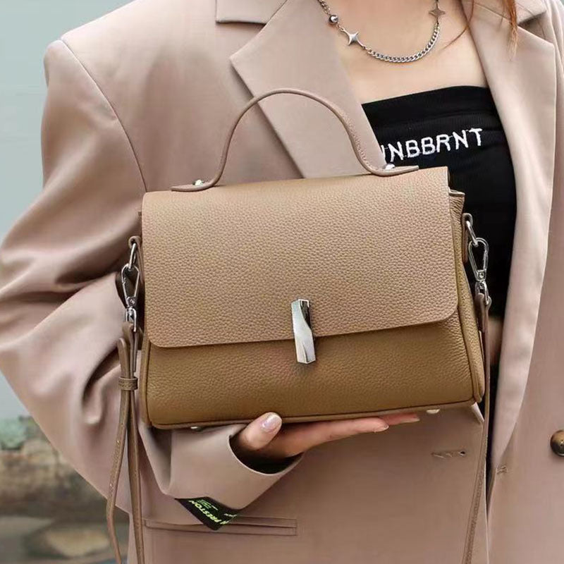 Nine Seven Women's Handmade Genuine Leather Tote Handbag Crossbody Bag with Zip