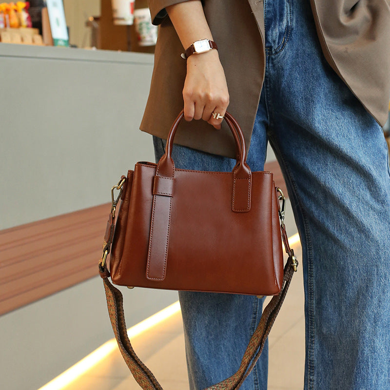 Nine Seven Handbag Women's Genuine Leather Handmade Tote Removable Adjustable Strap Crossbody Shoulder Bags