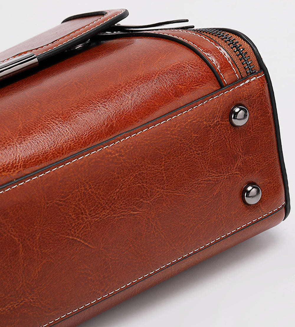 Nine Seven Handbag Genuine Leather Handmade Tote for Women Soft Adjustable Strap Crossbody Bag